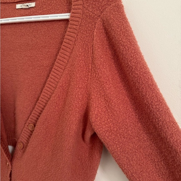 American Eagle Pink Boucle Cropped Cardigan Sweater - Picture 3 of 5